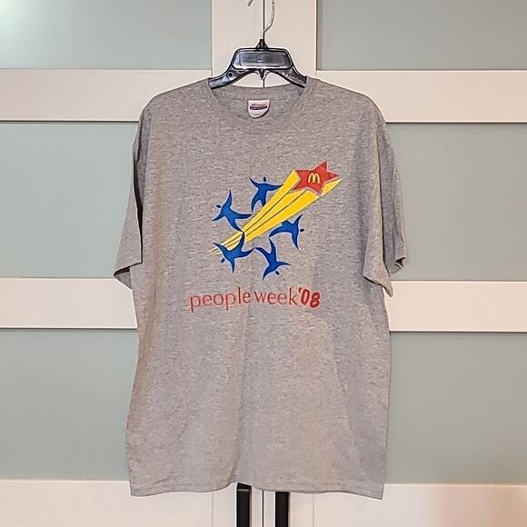 Mcdonald's People Week 2008 Gray T- Shirt Employee Tee Size Adult Large - Picture 1 of 4